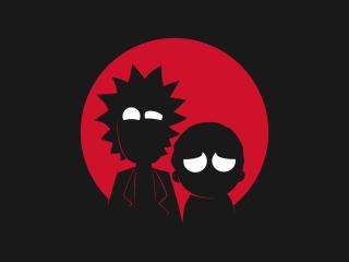 Rick and Morty Dark Minimalistic wallpaper