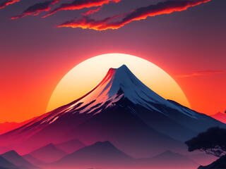 Rising Sun at Mountains 4K Background wallpaper