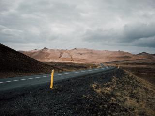 road, asphalt, mountains wallpaper