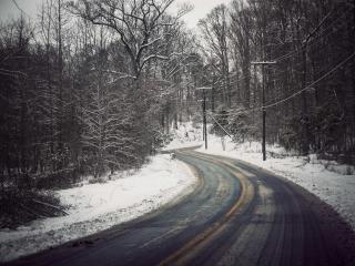 road, rotate, snow wallpaper