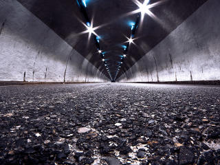 road, tunnel, night wallpaper