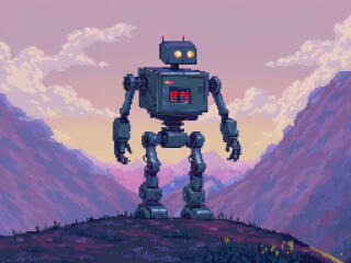 Robot Pixel Art wallpaper