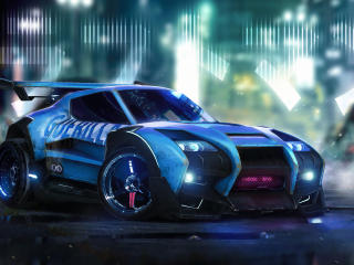 Rocket League Blue Artistic Vehicle wallpaper