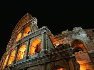 rome, colosseum,  night wallpaper