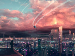 Sci Fi City View HD Wallpaper