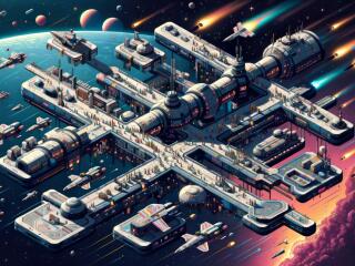 SciFi Futuristic Space Station Wallpaper