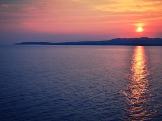 sea, sunset, horizon wallpaper