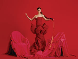 Selena Gomez HD Red Wallpaper