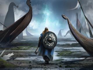 Shield Warrior Viking Fantasy Art wallpaper