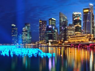Singapore City at Night wallpaper