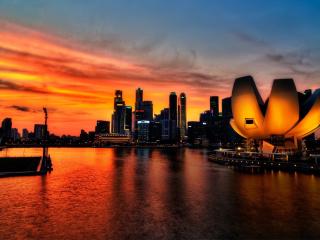 singapore, sky, sunset Wallpaper
