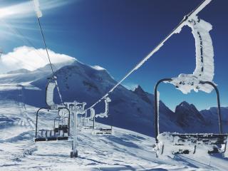 ski lift, mountains, snow wallpaper