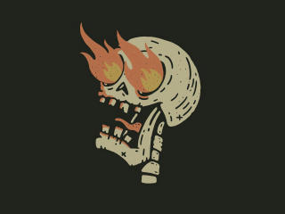 Skull Fire Minimal wallpaper