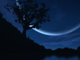 sky, moon, night wallpaper