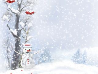 snowman, scarf, buttons wallpaper