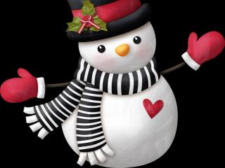 snowman, scarf, hat Wallpaper