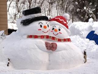 snowmen, snow, winter wallpaper