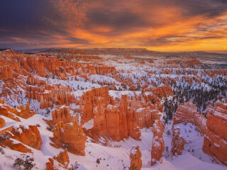 Snowy Bryce Canyon National Park HD Utah wallpaper