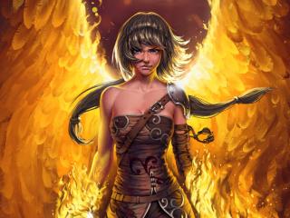Sorceress On Flames wallpaper