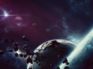 space, asteroids, planets Wallpaper