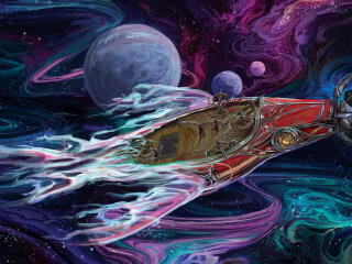 Spaceship Arrived Digital Space Art Wallpaper