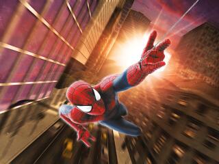 Spider-Man 4K Superhero Flying wallpaper