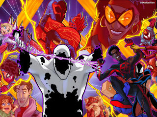 Spider-Man Characters in Spider-Verse wallpaper