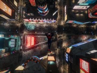 Spider-man Miles Morales Chill Falling Gaming Wallpaper