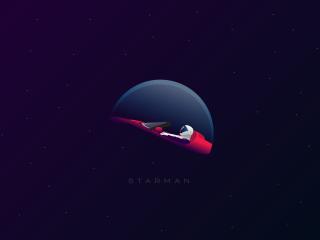 Starman Minimalistic Vector wallpaper
