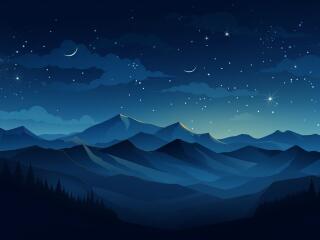 Starry Sky HD Dark Blue Night Wallpaper