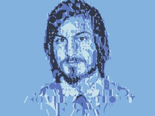 Steve Jobs Blue Face Art wallpaper