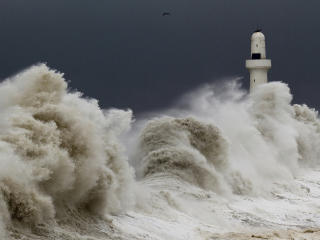 storm, tempest, lighthouse wallpaper