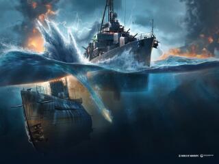 Submarine World of Warships Fights wallpaper
