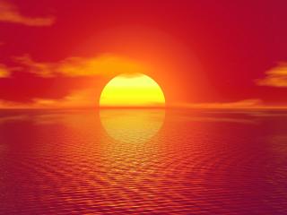 Sunset And Horizon Orange Reflection Wallpaper