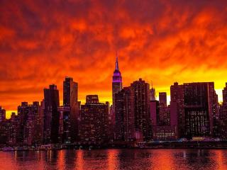 Sunset in Manhattan Wallpaper