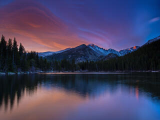 Sunset over the Rocky Mountains 5K wallpaper