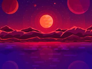 Sunset Planets wallpaper