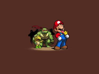 Super Mario and Teenage Mutan Ninja Turtles wallpaper