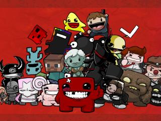 super meat boy, characters, smile wallpaper