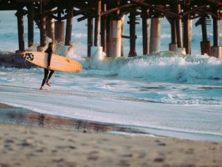 surfing, surfer, sea Wallpaper