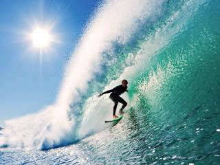 surfing, wave, sun wallpaper