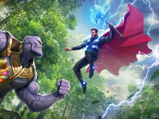 Thanos vs Thor Avengers wallpaper