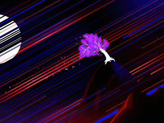 The Artistic Tree HD Moon Night Glitch wallpaper