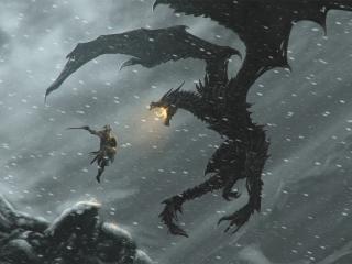 The Elder Scrolls Legends Warrior Dragon Snow Fire wallpaper
