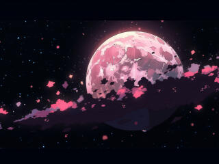 The Pink Moon HD Wallpaper