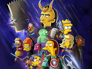 The Simpsons x Loki wallpaper