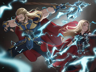 Thor Love and Thunder HD Cartoon Ar wallpaper