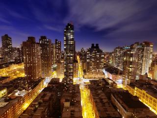 town, new york, night Wallpaper
