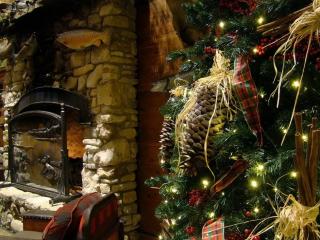tree, toys, christmas garland wallpaper