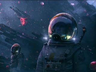 Two Astronaut in Unknown Planet wallpaper